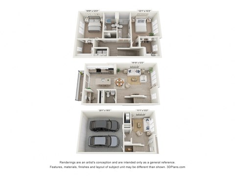TH-A 2  Bed   2.5  Bath   1,684 Sq. Ft. at Enclave Crystal Lake, Crystal Lake, IL, 60014